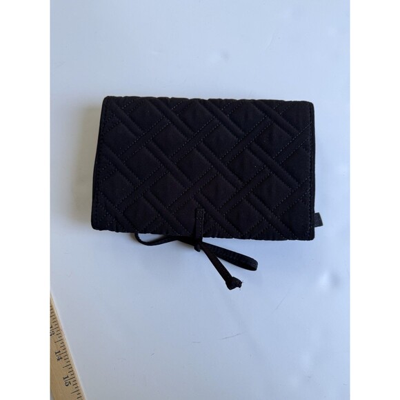 Vera Bradley All Wrapped Up Jewelry Roll Travel Case black microfiber - Picture 3 of 10